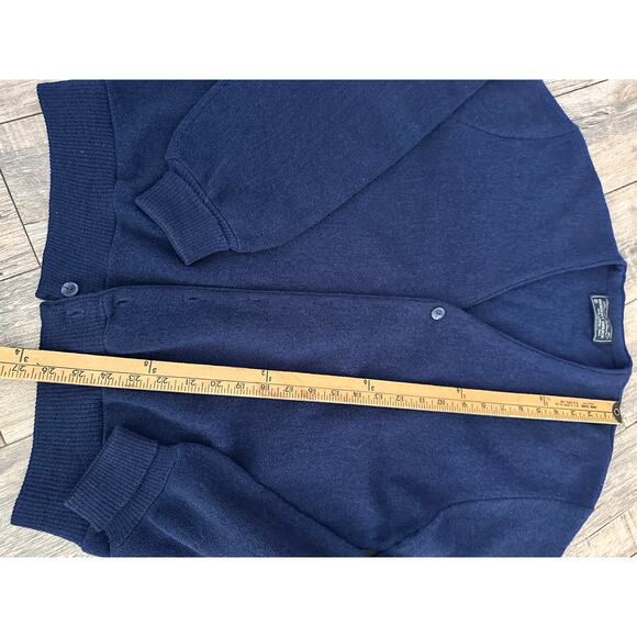 Vintage Arnold Palmer Robert Bruce Men's Blue Cardigan Sweater Size Large Tall - Picture 7 of 7